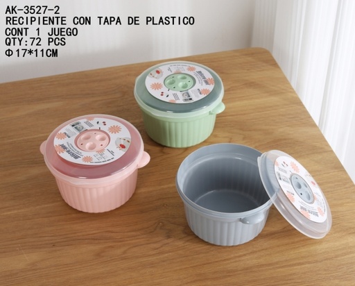 [AK-3527-2[72PZS/CAJA]] [AK-3527-2]RECIPIENTE CON TAPA DE PLASTICO 