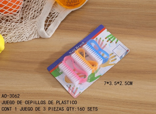 [AO-3062[160PZS/CAJA]] [AO-3062]JUEGO DE CEPILLOS DE PLASTICO 
