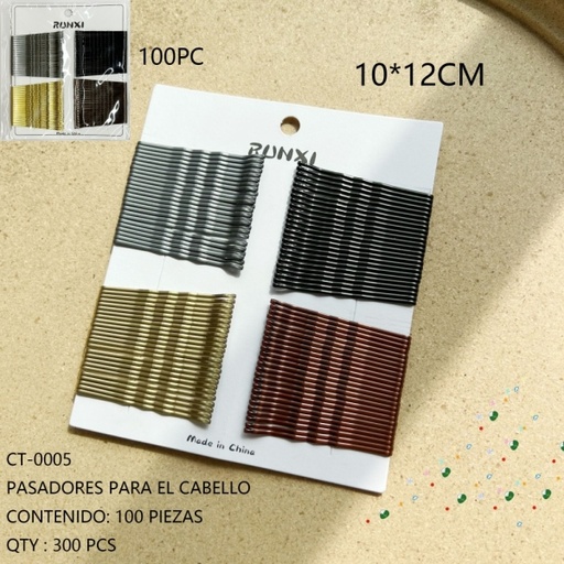 [CT-0005[300PZS/CAJA]] [CT-0005]PASADORES PARA EL CABELLO 
