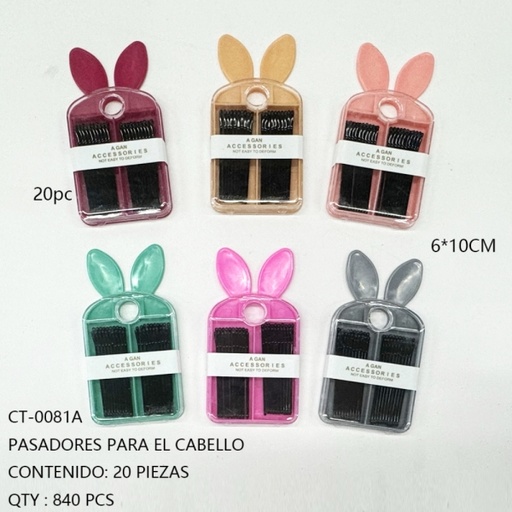 [CT-0081A[840PZS/CAJA]] [CT-0081A]PASADORES PARA EL CABELLO 