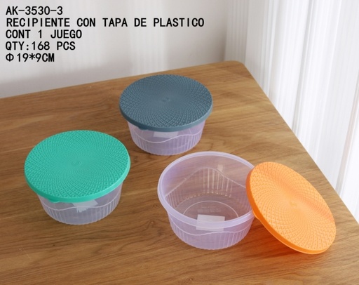 [AK-3530-3[168PZS/CAJA]] [AK-3530-3]RECIPIENTE CON TAPA DE PLASTICO 