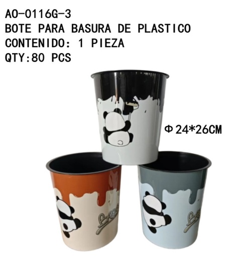 [AO-0116G-3 [80 PZS/CAJA]] [AO-0116G-3] BOTE PARA BASURA DE PLASTICO 