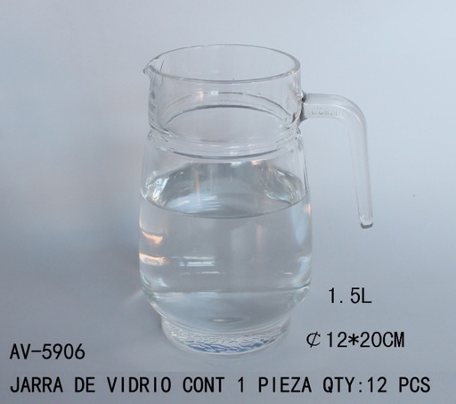 [AV-5906 [12 PZS/ CAJA]] [AV-5906] JARRA DE VIDRIO 