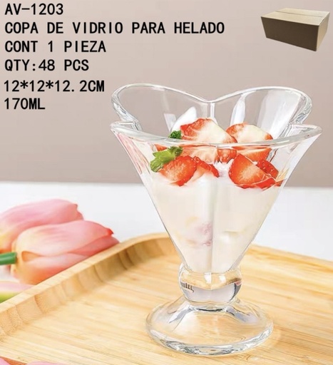 [AV-1203 [48 PZS/ CAJA]] [AV-1203] COPA DE VIDRIO PARA HELADO 