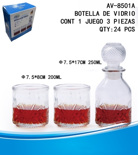 [AV-8501A [24 PZS/ CAJA]] [AV-8501A] BOTELLA DE VIDRIO 