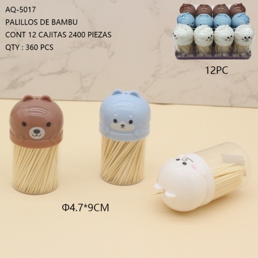 [AQ-5017 [360 PZS/ CAJA]] [AQ-5017] PALILLOS DE BAMBU 