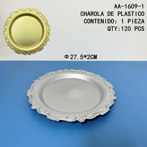 [AA-1609-1 [120 PZS/ CAJA]] [AA-1609-1] CHAROLA DE PLASTICO 