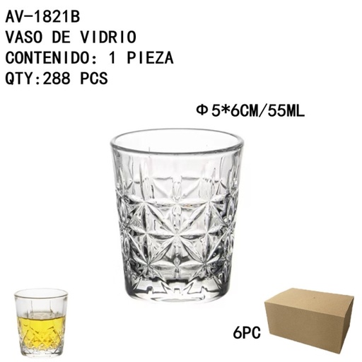 [AV-1821B [288 PZS/CAJA]] [AV-1821B] VASO DE VIDRIO 