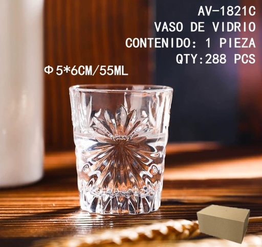 [AV-1821C [288 PZS/ CAJA]] [AV-1821C] VASO DE VIDRIO 