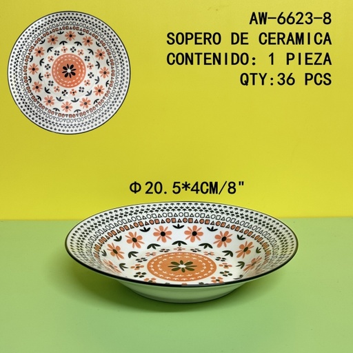 [AW-6623-8 [36 PZS/ CAJA]] [AW-6623-8] SOPERO DE CERAMICA 