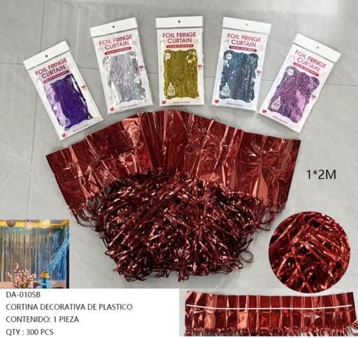 [DA-0105B [300 PZS/ CAJA]] [DA-0105B] CORTINA DECORATIVA DE PLASTICO 
