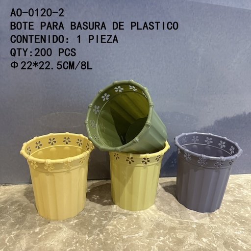 [AO-0120-2 [200 PZS/ CAJA]] [AO-0120-2] BOTE PARA BASURA DE PLASTICO 