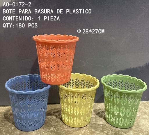 [AO-0172-2 [180 PZS/ CAJA]] [AO-0172-2] BOTE PARA BASURA DE PLASTICO 