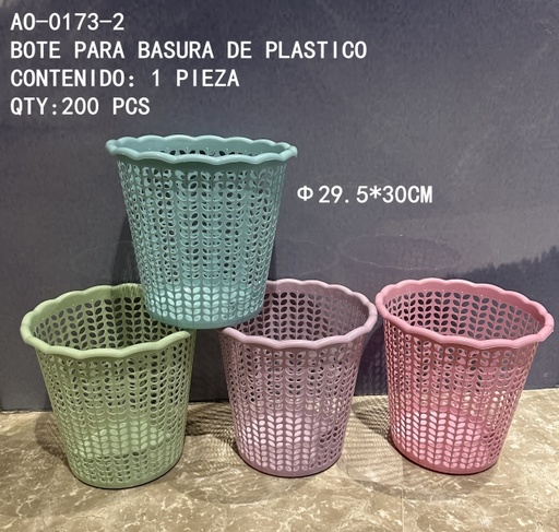 [AO-0173-2 [200 PZS/ CAJA]] [AO-0173-2] BOTE PARA BASURA DE PLASTICO 
