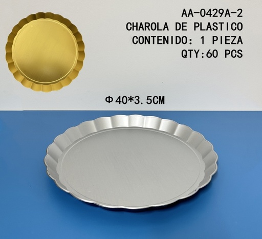 [AA-0429A-2 [60 PZS/ CAJA]] [AA-0429A-2] CHAROLA DE PLASTICO 