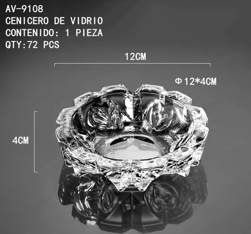 [AV-9108 [72 PZS/ CAJA]] [AV-9108] CENICERO DE VIDRIO 