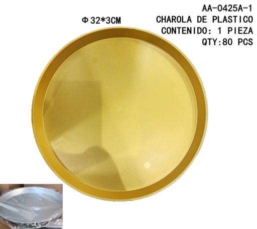 [AA-0425A-1 [80 PZS/ CAJA]] [AA-0425A-1] CHAROLA DE PLASTICO 