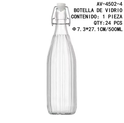 [AV-4502-4 [24 PZS/ CAJA]] [AV-4502-4] BOTELLA DE VIDRIO 
