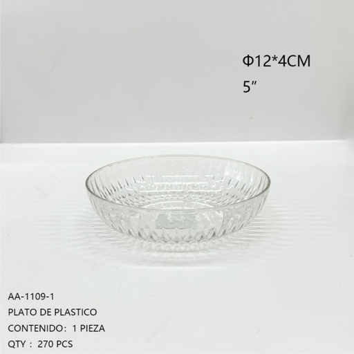 [AA-1109-1 [270 PZS/ CAJA]] [AA-1109-1] PLATO DE PLASTICO 