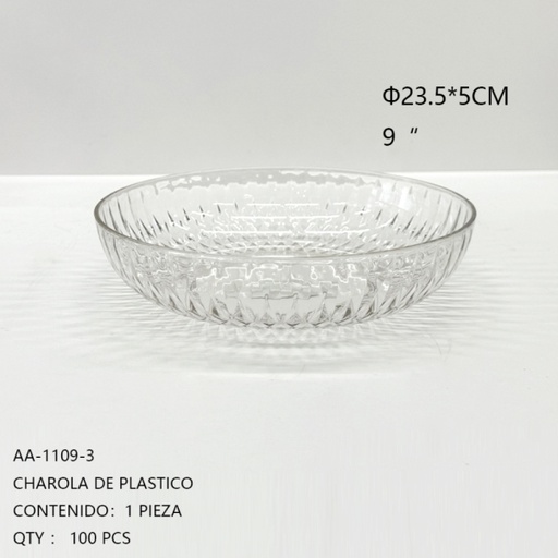 [AA-1109-3 [100 PZS/ CAJA]] [AA-1109-3] CHAROLA DE PLASTICO 