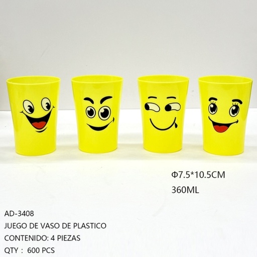 [AD-3408 [600 PZS/ CAJA]] [AD-3408] JUEGO DE VASO DE PLASTICO 