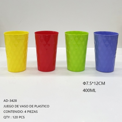 [AD-3428 [120 PZS/ CAJA]] [AD-3428] JUEGO DE VASO DE PLASTICO 