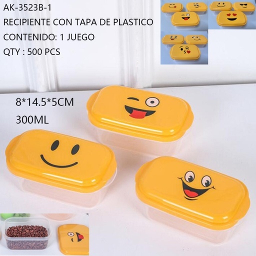 [AK-3523B-1 [500 PZS/ CAJA]] [AK-3523B-1] RECIPIENTE CON TAPA DE PLASTICO 