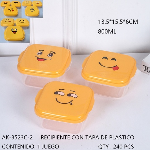 [AK-3523C-2 [240 PZS/ CAJA]] [AK-3523C-2] RECIPIENTE CON TAPA DE PLASTICO 