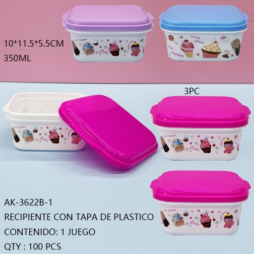 [AK-3622B-1 [100 PZS/ CAJA]] [AK-3622B-1] RECIPIENTE CON TAPA DE PLASTICO 