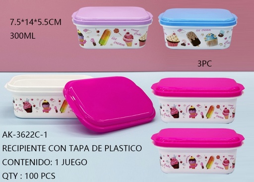 [AK-3622C-1 [100 PZS/ CAJA]] [AK-3622C-1] RECIPIENTE CON TAPA DE PLASTICO 