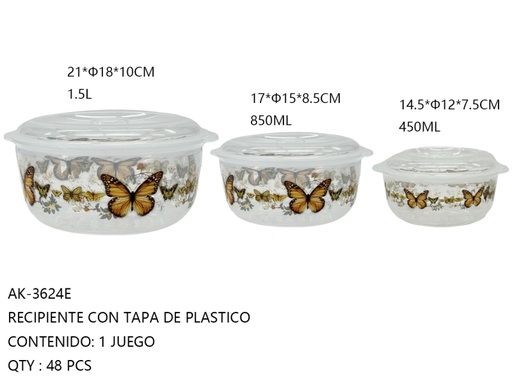 [AK-3624E [48 PZS/ CAJA]] [AK-3624E] RECIPIENTE CON TAPA DE PLASTICO 