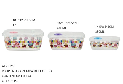 [AK-3625C [96 PZS/ CAJA]] [AK-3625C] RECIPIENTE CON TAPA DE PLASTICO 
