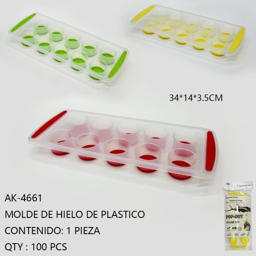 [AK-4661 [100 PZS/ CAJA]] [AK-4661] MOLDE DE HIELO DE PLASTICO 