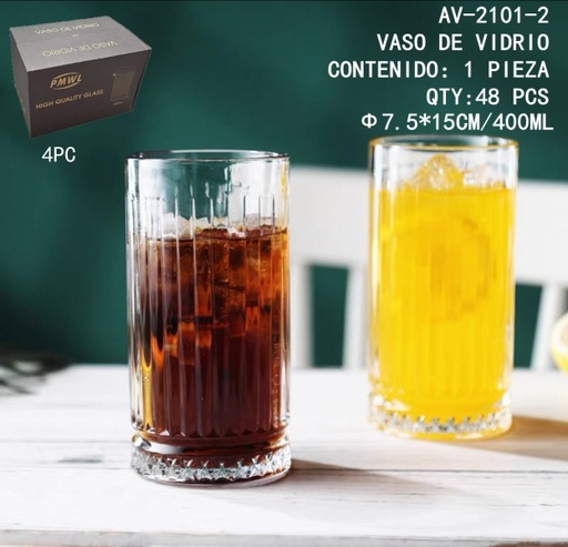 [AV-2101-2 [48 PZS/ CAJA]] [AV-2101-2] VASO DE VIDRIO 