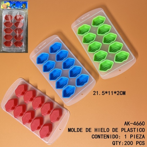 [AK-4660 [200 PZS/ CAJA]] [AK-4660] MOLDE DE HIELO DE PLASTICO 