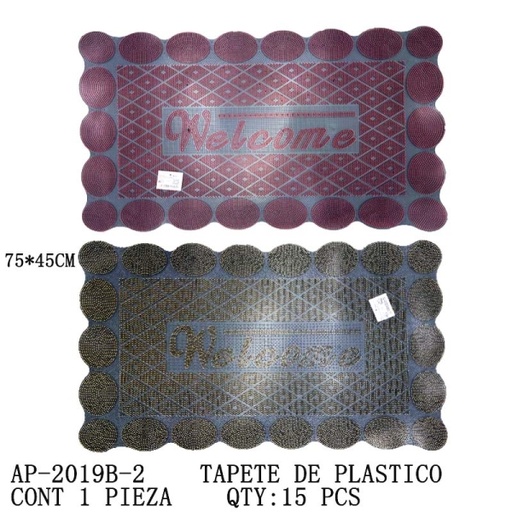 [AP-2019B-2 [15 PZS/ CAJA]] [AP-2019B-2] TAPETE DE PLASTICO 
