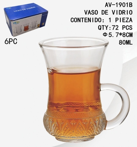 [AV-1901B [72 PZS/ CAJA]] [AV-1901B] VASO DE VIDRIO 