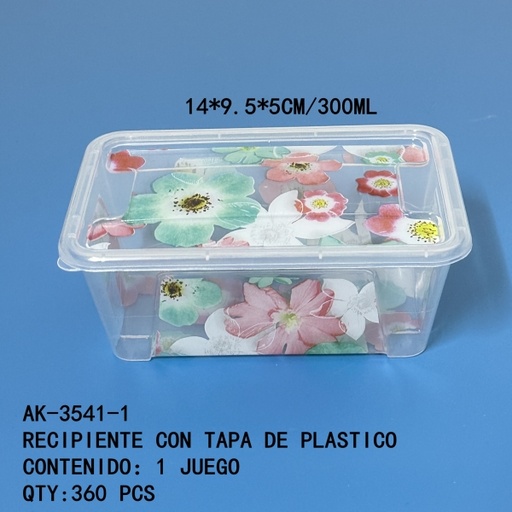 [AK-3541-1 [360 PZS/ CAJA]] [AK-3541-1] RECIPIENTE CON TAPA DE PLASTICO 
