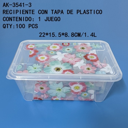 [AK-3541-3 [100 PZS/ CAJA]] [AK-3541-3] RECIPIENTE CON TAPA DE PLASTICO 