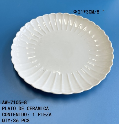 [AW-7105-8 [36 PZS/ CAJA]] [AW-7105-8] PLATO DE CERAMICA 