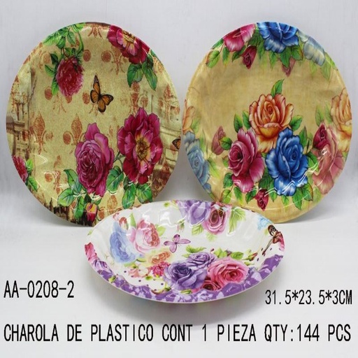 [AA-0208-2 [144 PZS/CAJA]] [AA-0208-2] CHAROLA DE PLASTICO