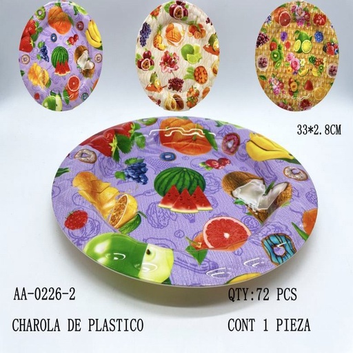 [AA-0226-2 [72 PZS/CAJA]] [AA-0226-2] CHAROLA DE PLASTICO
