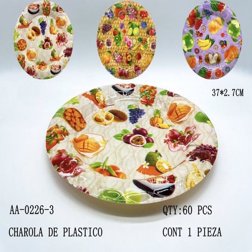 [AA-0226-3 [60 PZS/CAJA]] [AA-0226-3] CHAROLA DE PLASTICO