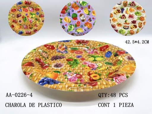 [AA-0226-4 [48 PZS/CAJA]] [AA-0226-4] CHAROLA DE PLASTICO