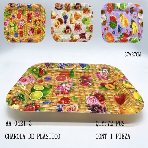 [AA-0421-3 [72 PZS/CAJA]] [AA-0421-3] CHAROLA DE PLASTICO