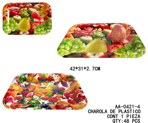 [AA-0421-4 [48 PZS/CAJA]] [AA-0421-4] CHAROLA DE PLASTICO