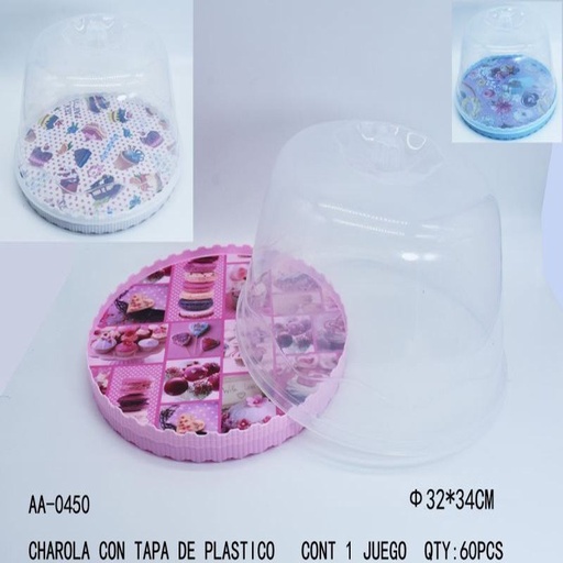 [AA-0450 [60 PZS/CAJA]] [AA-0450] CHAROLA CON TAPA DE PLASTICO