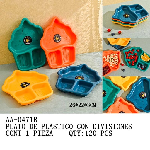 [AA-0471B [120 PZS/CAJA]] [AA-0471B] B-PLATO DE PLASTICO CON DIVISIONES