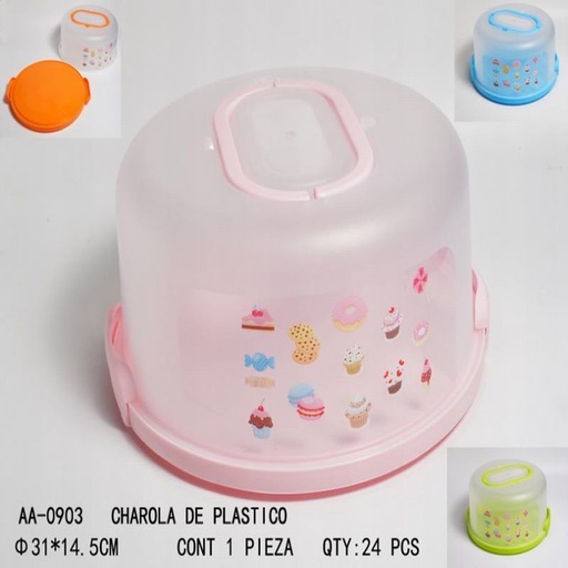 [AA-0903 [24 PZS/CAJA]] [AA-0903] CHAROLA CON TAPA DE PLASTICO