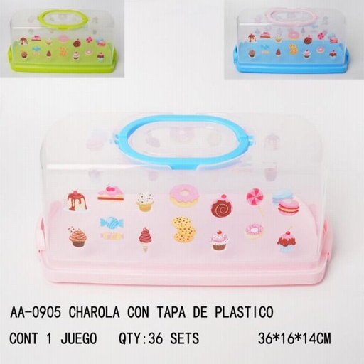 [AA-0905 [36 PZS/CAJA]] [AA-0905] CHAROLA CON TAPA DE PLASTICO